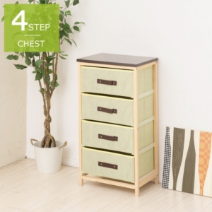 3個セット 収納ハンプチェスト 4段 ランドリーラック 木製 木目 不織布 布 スリム 軽量 収納 キャビネット ラック 引出し 北欧風 モダン 業務用 NK-813