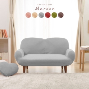 コンパクトソファー/ローソファー グレー・脚 肘付き 脚付き 14段階リクライニング 日本製 代引不可