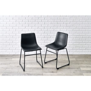 2脚セット ダイニングチェア Bタイプ スチール 合皮 組立品 リビング ダイニング 在宅ワーク 代引不可