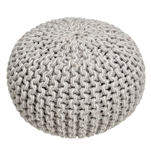 スツール 約80R 35cm グレー インド綿 綿100% ブレイド リビング ダイニング 来客 代引不可