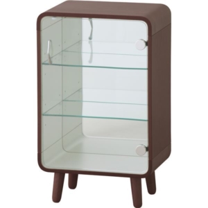 収納棚 コレクションケース 幅36cm 3段 木製 飛散防止フィルム加工ミラー 強化ガラス コレクションシェルフ