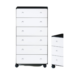 ローチェスト タンス 6段 ホワイト 日本製 キャスター付き ベッドルーム 寝室 リビング 完成品