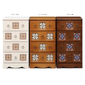 チェスト タンス 4段 日本製 木製 桐材 アンティーク調 引き出し収納 ベッドルーム 寝室 完成品