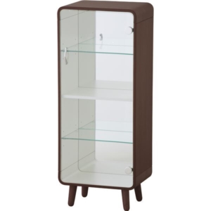 収納棚 コレクションケース 約幅36cm 4段 木製 飛散防止フィルム加工ミラー 強化ガラス コレクションシェルフ 組立式