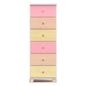 スリムチェスト タンス 6段 系 日本製 木製 桐材 引出し収納 子供部屋 ベッドルーム 寝室 リビング 完成品