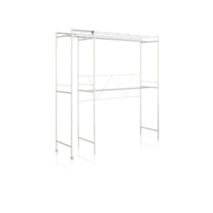 ハンガーラック 衣類収納 約幅140~250cm 伸縮式 上下2段 アジャスター スチール クローゼットハンガー 組立品