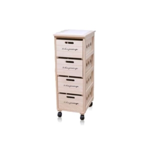 キッチン収納 4段 キャスター付き 木製 桐 通気性抜群 タイル キッチン便利ストッカー 完成品 台所 リビング