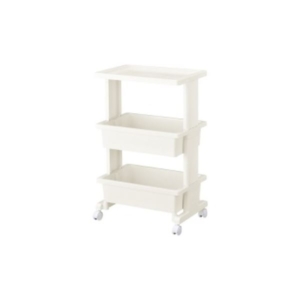 (まとめ)JEJアステージ リセ テーブルワゴン3段 3セット 組立品