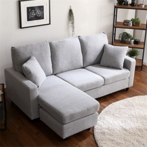 カウチソファー 約幅176cm ライト クッション 取り外し式木製脚付き リビング ダイニング 組立品 代引不可