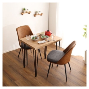 ダイニング 3点セット シャビーオーク ダイニングテーブル ダイニングチェア ヴィンテージテイスト 組立品 代引不可