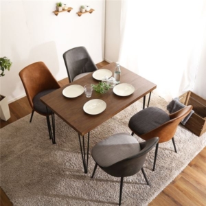 ダイニング 5点セット ウォールナット ダイニングテーブル ダイニングチェア ヴィンテージテイスト リビング 組立品 代引不可