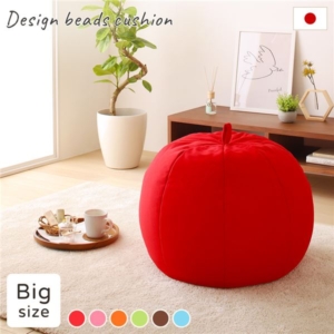 ビーズクッション ソファ ビッグ 単品 日本製 リラックス りんご アップル 軽量 取っ手付き クッション 一人掛け スムース 生地