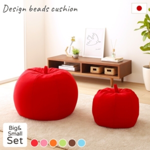 ビーズクッション ソファ スモール ビッグ セット 日本製 リラックス りんご アップル 軽量 取っ手付き クッション 一人掛け スムース 生地