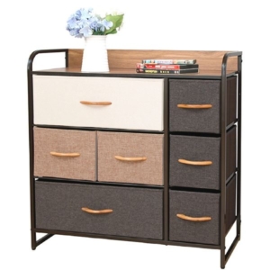 チェスト タンス 3段 7杯 約幅80cm スチールパイプ 取っ手付き 布張りカラーチェスト リビング ベッドルーム