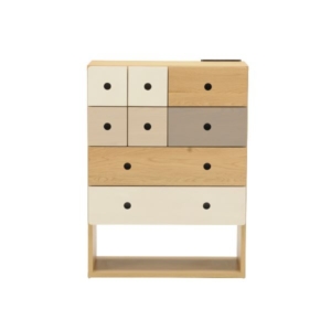 UXE M チェスト 幅650 奥行350 高さ877mm キャビネット 引き出し 天然木 オーク材 コンセント付き USB口付き 北欧 モダン おしゃれ リビング 子供部屋