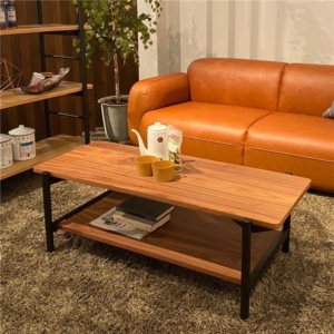 ブロス リビングテーブル WN(ウォールナット) テーブル ウォールナット材 ローテーブル フロアテーブル ソファテーブル リビング 机 棚付き おしゃれ 北欧 組立品