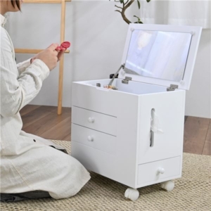 メイクボックス コスメボックス 約幅40cm キャスター付き コンパクト メイクワゴン ドレッサーワゴン