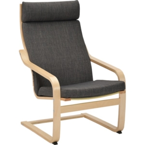 パーソナルチェア 幅60cm ファブリック 木製 曲木フレーム GY 組立品 代引不可