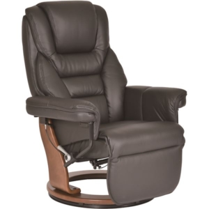 パーソナルチェア リクライニングチェア 幅80cm 本革 360度回転 リクライニング 肘付き オットマン一体型 BK 組立品 代引不可