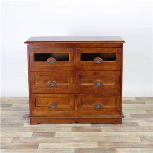 3段 チェスト/収納棚 幅101cm 奥行43cm 高さ88cm 木製 材 真鍮製取っ手 完成品 代引不可