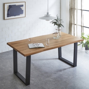 ダイニングテーブル オーク無垢材 アジャスター付き 木製脚付き リビング インテリア家具 代引不可