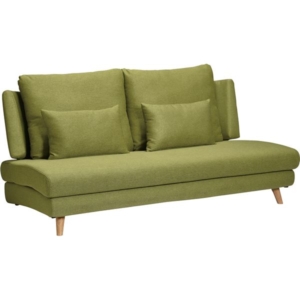 ソファ ローソファ 幅166cm 木製 脚付き ファブリック クッション付き リビング 組立品 代引不可