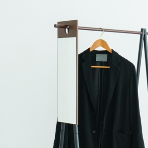 4枚セット フックミラー(60)(/茶) ウォールミラー/壁掛け/鏡/飛散防止加工/スリム/姿見/省スペース/日本製/モダン/業務用/完成品/NK-600