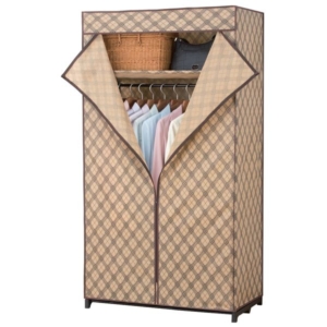 カバー付き クローゼットハンガー 約90cm幅 組立式 代引不可