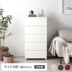 タンス ワイド 5段 プラスチック製 脚付き 日本製 ホコリが入りにくい チェスト 衣類収納 収納家具 組立式 代引不可