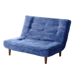 ソファー 約幅121cm ネイビー 日本製 脚付き スチールパイプ ハイバック 2Pリクライニング コーデュロイソファ リビング 代引不可