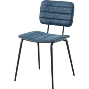 ダイニングチェア パーソナルチェア ネイビー スチール ソフトレザー 完成品 リビング 在宅ワーク インテリア家具