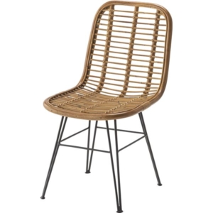 ダイニングチェア パーソナルチェア ラタン 籐製 スチール 完成品 リビング 在宅ワーク 店舗 インテリア家具