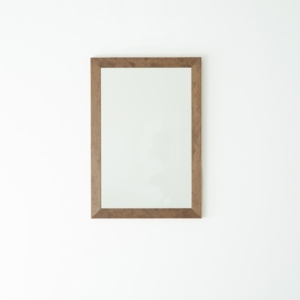 幅広枠ウォールミラー()(/茶) 天然木 姿見鏡 ワイド 高級感 木製 飛散防止加工 壁掛け 北欧風 ヴィンテージ 韓国インテリア 玄関 トイレ 洗面 日本製 完成品 NK-33