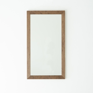 幅広枠ウォールミラー()(/茶) 天然木 姿見鏡 ワイド 高級感 木製 飛散防止加工 壁掛け 北欧風 ヴィンテージ 韓国インテリア 玄関 トイレ 洗面 日本製 完成品 NK-34