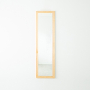 幅広枠ウォールミラー()() 天然木 姿見鏡 スリム 高級感 木製 飛散防止加工 壁掛け 北欧風 ヴィンテージ 韓国インテリア 玄関 トイレ 洗面 日本製 完成品 NK-35