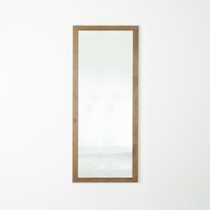 幅広枠ウォールミラー()(/茶) 天然木 姿見鏡 ワイド 高級感 木製 飛散防止加工 壁掛け 北欧風 ヴィンテージ 韓国インテリア 玄関 トイレ 洗面 日本製 完成品 NK-36