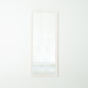 幅広枠ウォールミラー()(/白) 天然木 姿見鏡 ワイド 高級感 木製 飛散防止加工 壁掛け 北欧風 ヴィンテージ 韓国インテリア 玄関 トイレ 洗面 日本製 完成品 NK-36