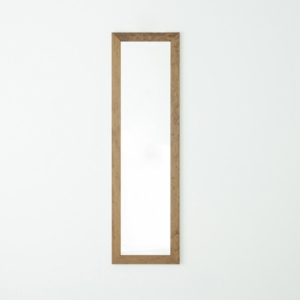 幅広枠ウォールミラー()(/茶) 天然木 姿見鏡 ワイド 高級感 木製 飛散防止加工 壁掛け 北欧風 ヴィンテージ 韓国インテリア 玄関 トイレ 洗面 日本製 完成品 NK-38