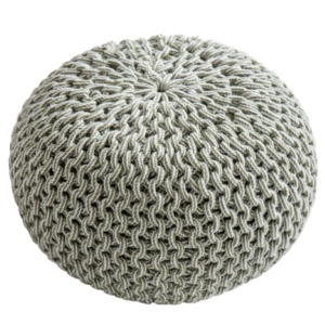 プーフ スツール 約直径35 25cm 丸形 グリーン 表面:綿 インド綿 ブレイド リビング ダイニング 代引不可