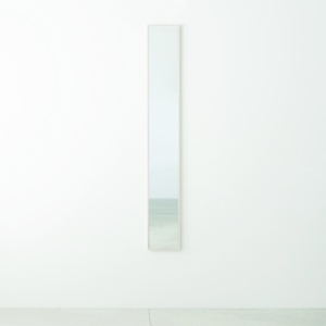 細枠ウォールミラー (/白) 天然木 姿見鏡 スリム 高級感 木製 飛散防止加工 壁掛け 北欧風 玄関 トイレ 洗面 日本製 完成品 NK-5