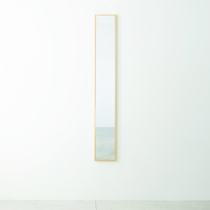 細枠ウォールミラー () 天然木 姿見鏡 スリム 高級感 木製 飛散防止加工 壁掛け 北欧風 玄関 トイレ 洗面 日本製 完成品 NK-5