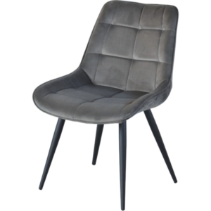 ダイニングチェア 食卓椅子 mm ダーク ベロア スチールパイプ ボックスステッチチェアー 組立品 リビング 代引不可