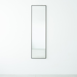 細枠ウォールミラー (/茶) 天然木 姿見鏡 ワイド 高級感 木製 飛散防止加工 壁掛け 北欧風 玄関 トイレ 洗面 日本製 完成品 NK-7