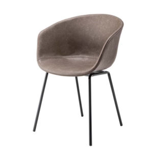 パーソナルチェア ダーク スチール ソフトレザー アームチェア 組立品 リビング ダイニング インテリア家具