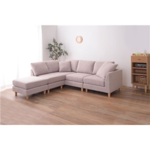 ソファー セット 約幅133cm ・2人掛け・コーナーソファー・オットマン付き 組立品 リビング ダイニング 代引不可