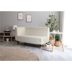 ソファー 約112 57.5 65cm ブラウン 日本製 大人かわいいインテリア 片肘ソファ 完成品 脚のみ組立て 代引不可