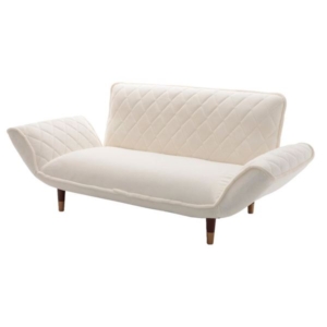 ソファー 約幅130~168cm 2人掛 ダイヤモンドキルト リクライニング スチールパイプ ポケットコイルスプリング 代引不可