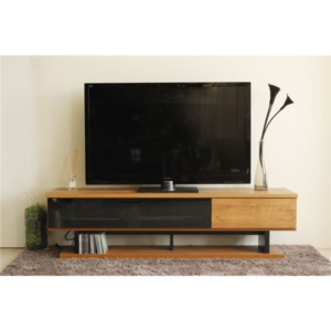 ヴィンテージ風 ローボード/テレビ台 日本製 引き出し収納付き 配線コード収納可 リビング 代引不可