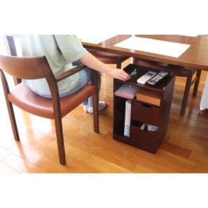 テーブル下ワゴン 収納ワゴン 木製 天然木 桐材 軽量 隠しキャスター付き 袖机 収納家具