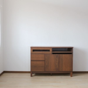 サイドボード 約 ウォールナット スライドテーブル付 リビングボード ダイニング インテリア家具 代引不可